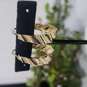 18k Gold Filled Chunky Oval Hoop Earrings New